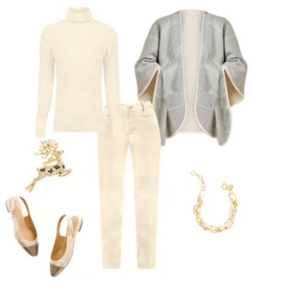 Talbots Pinetree Reversible Wool Twill Cape - Picture 5 of 7